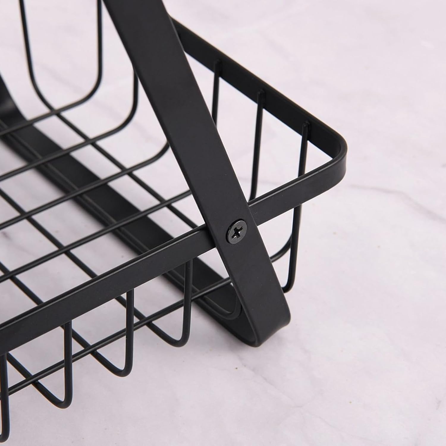 2-Tier Metal Countertop Fruit Basket – Detachable Rectangle Storage Bowl for Kitchen & Dining, Portable Organizer for Fruits, Vegetables, Bread & Snacks