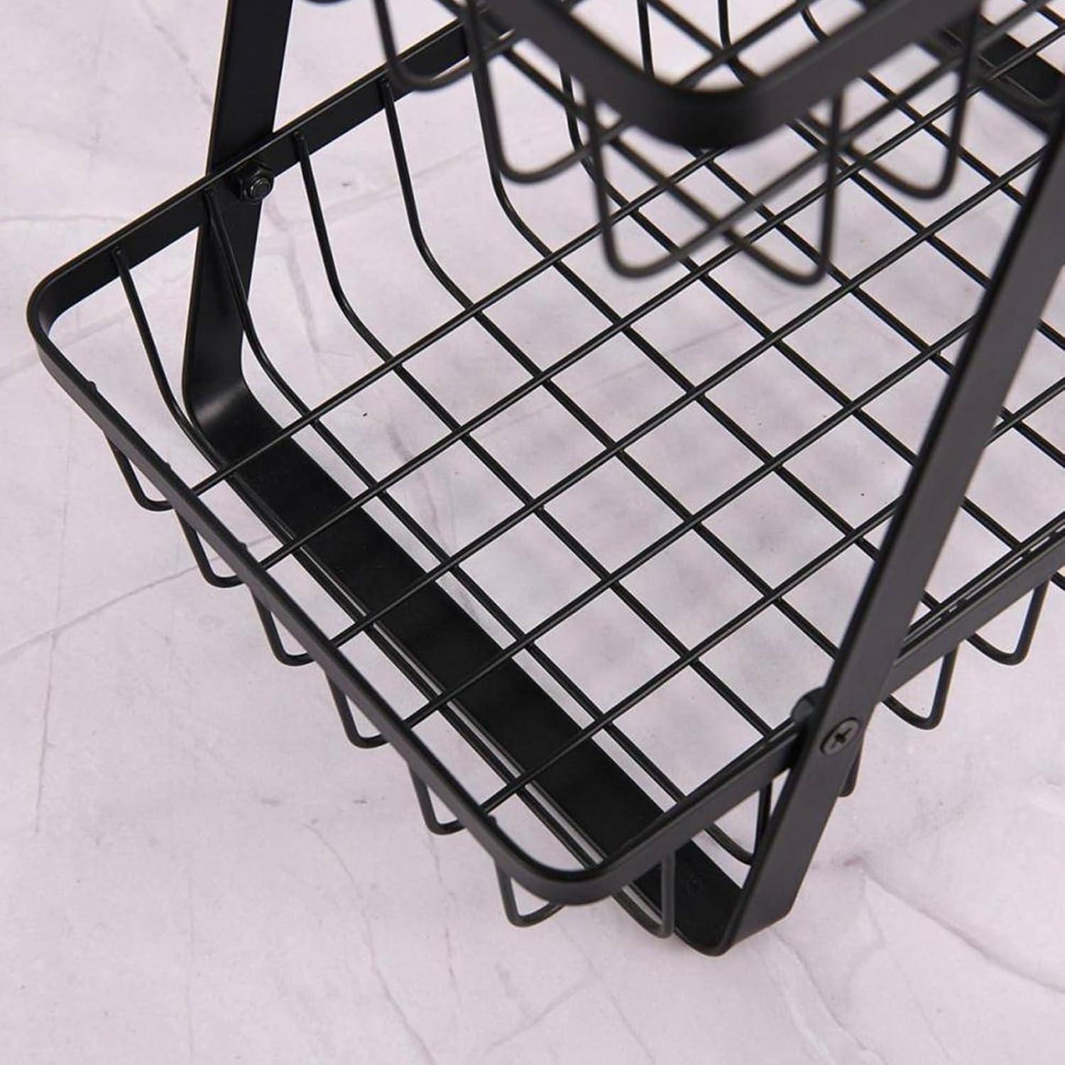 2-Tier Metal Countertop Fruit Basket – Detachable Rectangle Storage Bowl for Kitchen & Dining, Portable Organizer for Fruits, Vegetables, Bread & Snacks