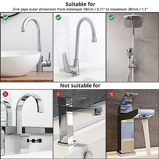 Adjustable Stainless Steel Kitchen Sink Faucet Shelf – Heavy-Duty Hanging Storage Rack for Soap, Sponge, Dishcloth & Towel Holder – Removable No Suction Cup Organizer for Kitchen & Bathroom