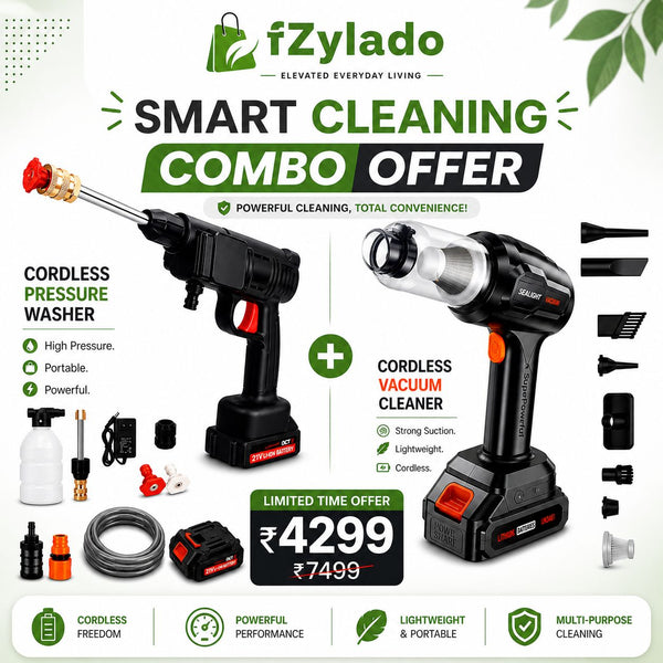 fZylado Smart Cleaning Combo – Cordless Pressure Washer + Vacuum Cleaner
